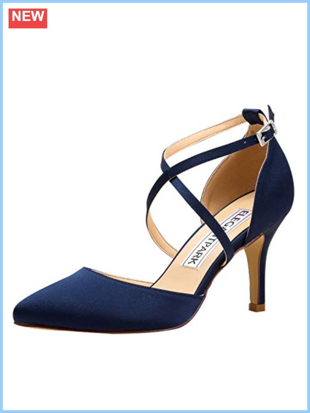 Satin Pointed Toe Heels for Women Strappy Wedding Dress Shoes 3 Inch High Heels